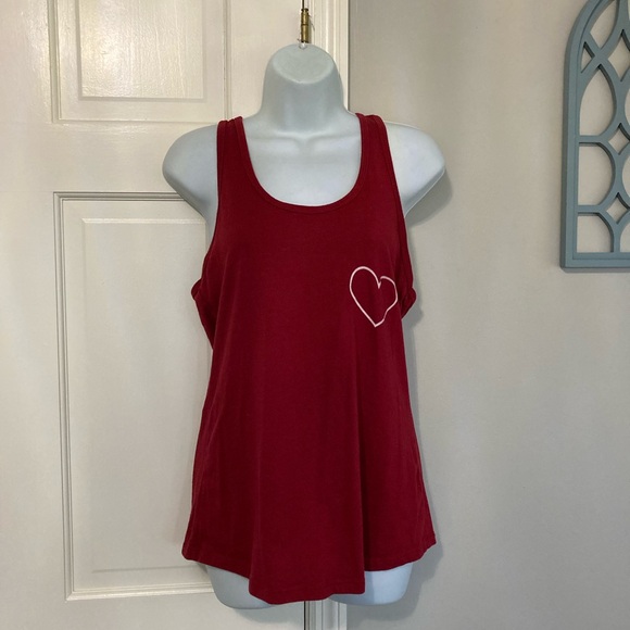Kohl's Tops - Kohl's Red Tank Top with Heart Design